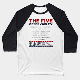 Five Observables (Dark Text) Baseball T-Shirt